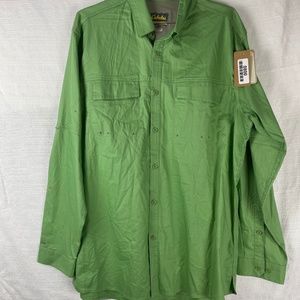 Cabela's Long Sleeve Button Down Performance Shirt FPF 30 Men's Size L #800